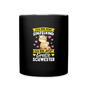 2 Giraffen Grosse Schwester Schwestern Geschenk - Tasse einfarbig - Schwarz - Vorne
