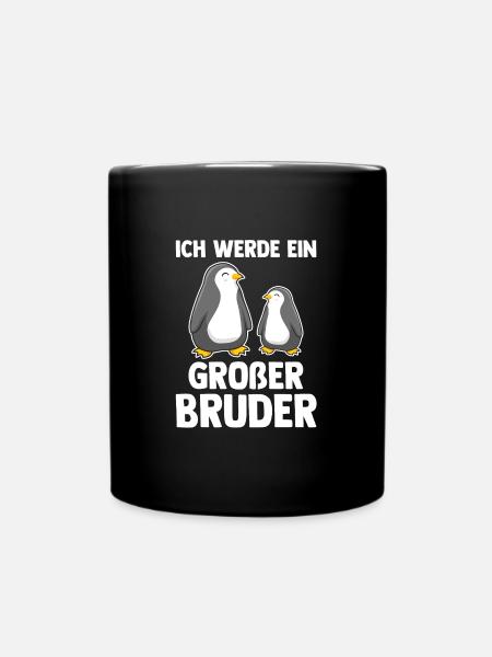 Bruder Geschwister Pinguin grosser Bruder Bruder G - Tasse einfarbig - Schwarz