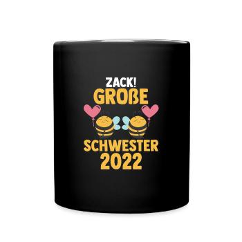 Schwester Bienen grosse Schwester Geschwister Gesc - Tasse einfarbig - Schwarz - Vorne
