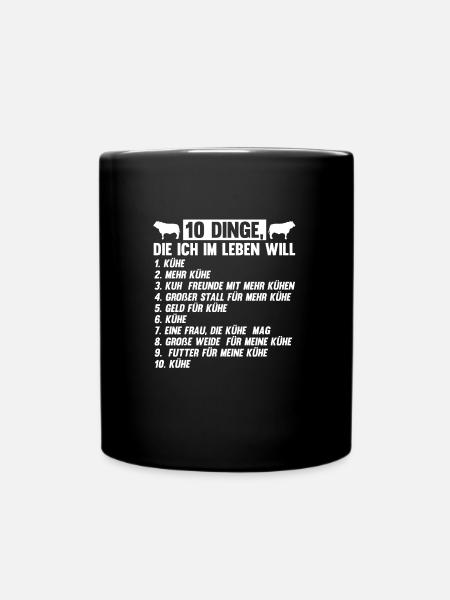 Kühe Kuh Kuh Besitzer Geschenk - Tasse einfarbig - Schwarz