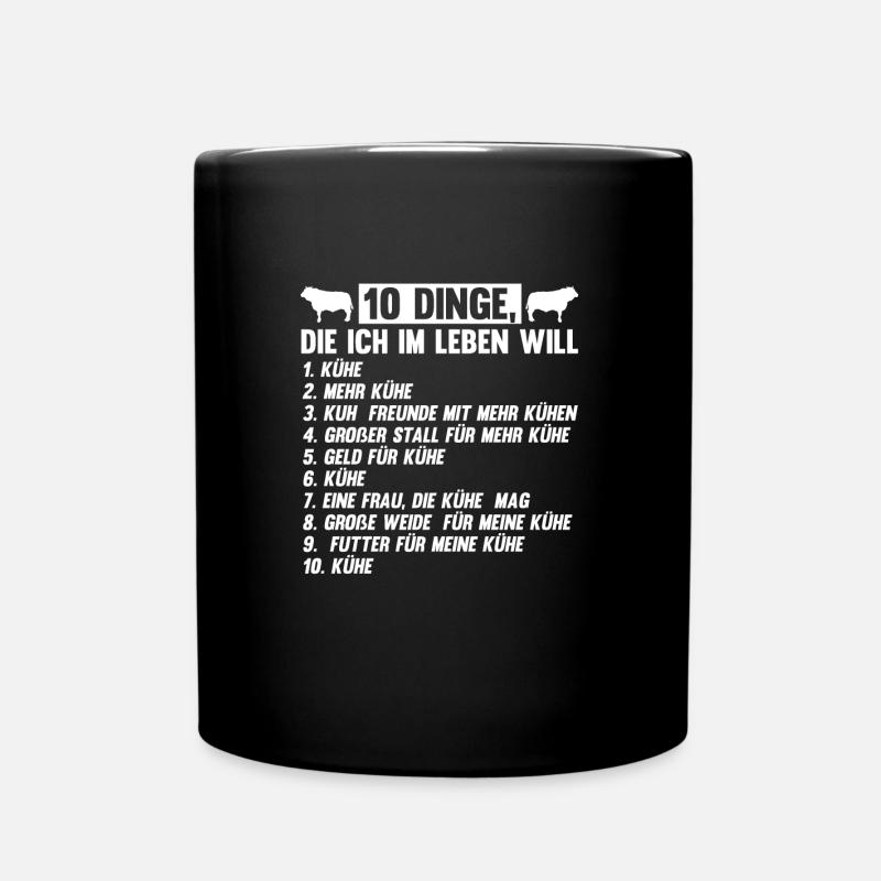 Kühe Kuh Kuh Besitzer Geschenk - Tasse einfarbig - Schwarz