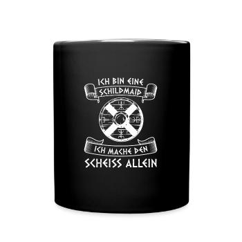 Wikinger Schild-Maid Nordische Mythologie Geschenk - Tasse einfarbig - Schwarz - Vorne