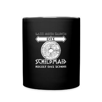 Wikinger Schild-Maid Nordische Mythologie Geschenk - Tasse einfarbig - Schwarz - Vorne