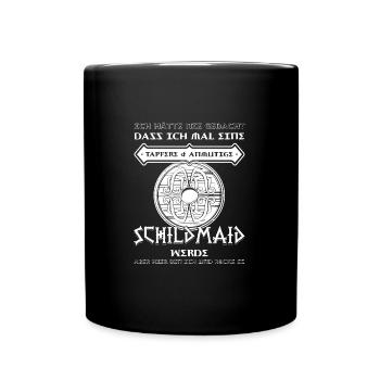 Wikinger Schild-Maid Nordische Mythologie Geschenk - Tasse einfarbig - Schwarz - Vorne