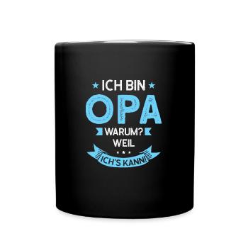 Opas Opa Opas Geschenk - Tasse einfarbig - Schwarz - Vorne