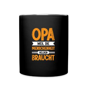 Opas Opa Opas Geschenk - Tasse einfarbig - Schwarz - Vorne