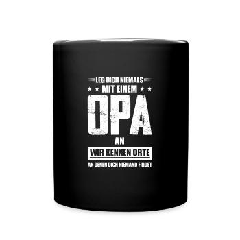 Opas Opa Opas Geschenk - Tasse einfarbig - Schwarz - Vorne