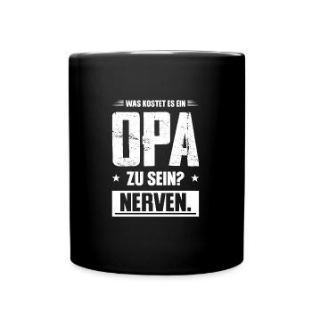 Opas Opa Opas Geschenk - Tasse einfarbig - Schwarz - Vorne
