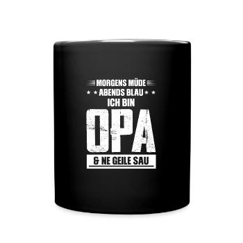 Opas Opa Opas Geschenk - Tasse einfarbig - Schwarz - Vorne
