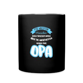 Opas Opa Opas Geschenk - Tasse einfarbig - Schwarz - Vorne