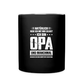 Opas Opa Opas Geschenk - Tasse einfarbig - Schwarz - Vorne