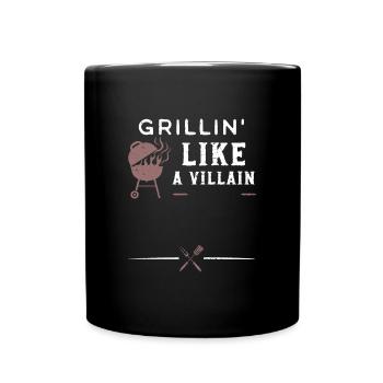 Grillin' Like A Villain - BBQ - Full Colour Mug - black - Front