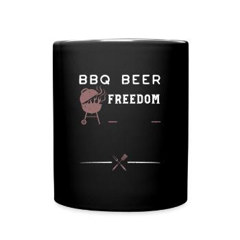 BBQ Beer Freedom - BBQ - Tasse einfarbig - Schwarz - Vorne