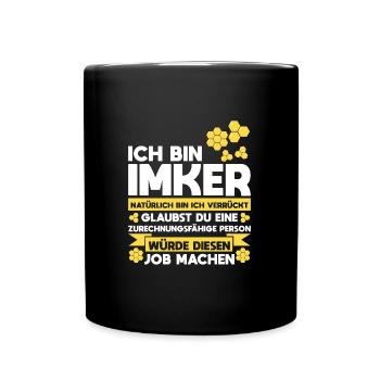 Imker Bienen Honig Geschenk - Tasse einfarbig - Schwarz - Vorne