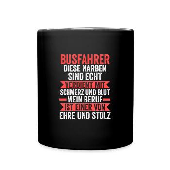 Busfahrer Job Reisebus Geschenk - Tasse einfarbig - Schwarz - Vorne