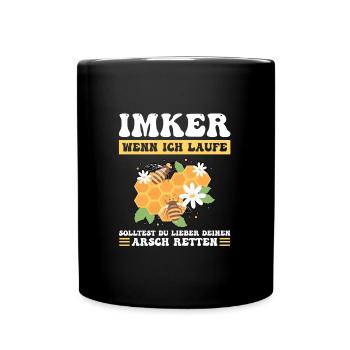 Imker Bienen Bienenzüchter Geschenk - Tasse einfarbig - Schwarz - Vorne