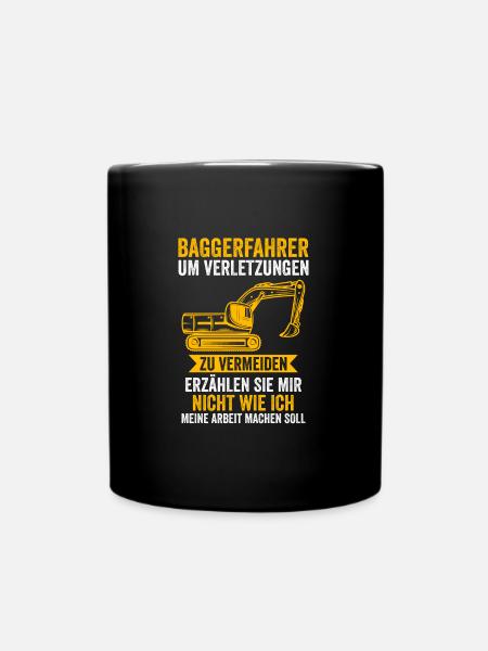 Baggerfahrer Job Baumaschine Geschenk - Tasse einfarbig - Schwarz