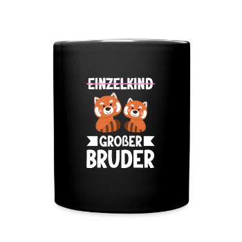 Großer Bruder Katzen Grosser Bruder Geschenk - Tasse einfarbig - Schwarz - Vorne