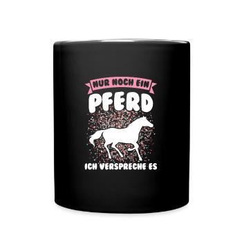 Reiten Pferd Pferdesport Geschenk - Tasse einfarbig - Schwarz - Vorne