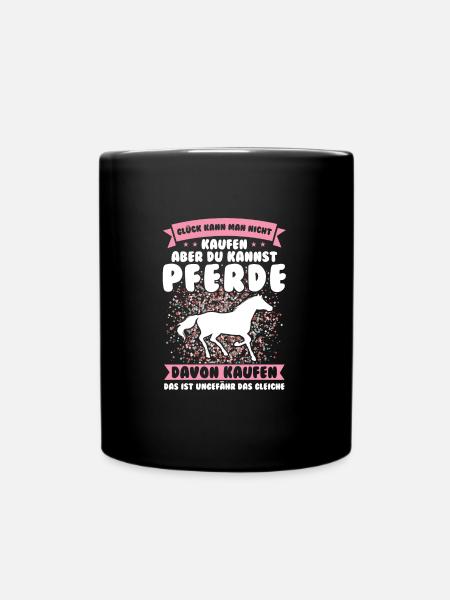 Reiten Pferd Pferde Geschenk - Tasse einfarbig - Schwarz