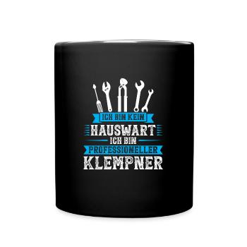 Klempner Beruf Installateur GeschenkKlempner Beruf - Tasse einfarbig - Schwarz - Vorne