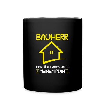 Bauherr Bauherrin Eigenheim Geschenk - Tasse einfarbig - Schwarz - Vorne