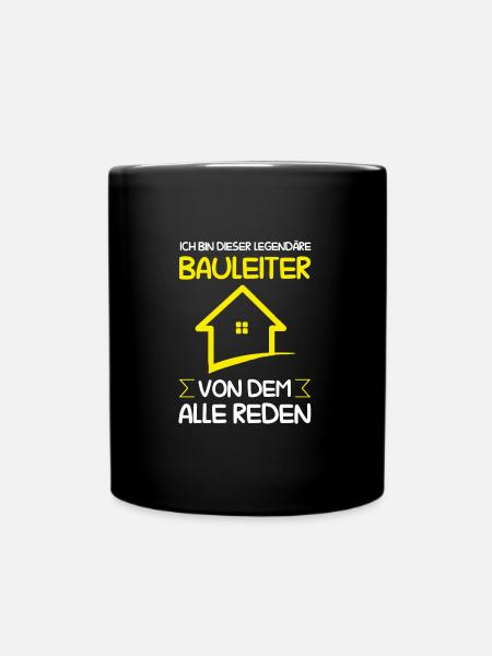 Bauleiter Bauaufsicht Baustellenleiter Geschenk - Tasse einfarbig - Schwarz