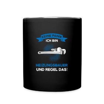 Heizungsbauer Beruf Heizungsbau Geschenk - Tasse einfarbig - Schwarz - Vorne