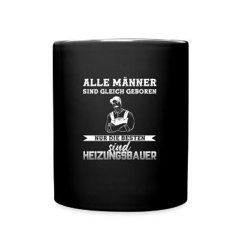 Heizungsbauer Beruf Heizungsinstallateur Geschenk - Tasse einfarbig - Schwarz - Vorne
