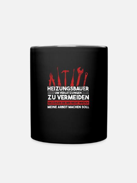 Heizungsbauer Beruf Heizung Geschenk - Tasse einfarbig - Schwarz