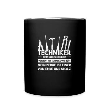 Techniker Beruf Technik Geschenk - Tasse einfarbig - Schwarz - Vorne