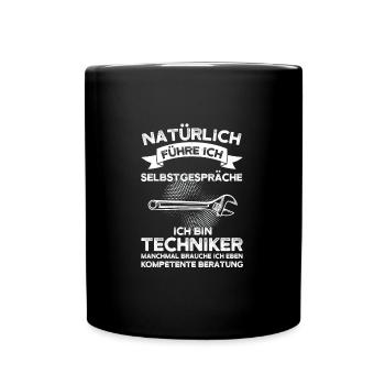 Techniker Beruf Fachmann Technik Geschenk - Tasse einfarbig - Schwarz - Vorne
