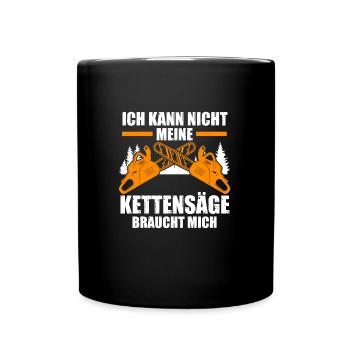 Baumpfleger Forstwirt Holzfäller Geschenk - Tasse einfarbig - Schwarz - Vorne