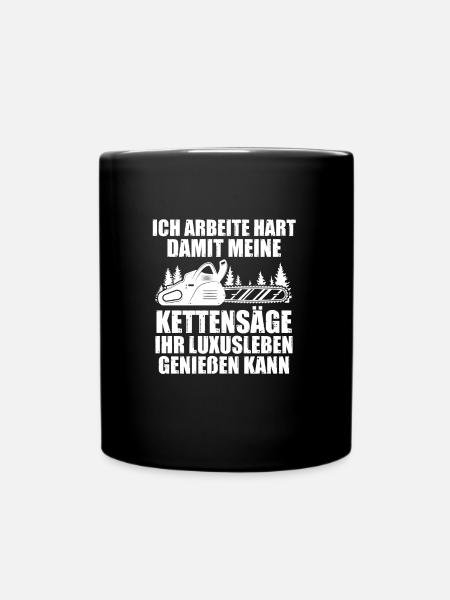 Baumpfleger Forstwirt Holzfäller Geschenk - Tasse einfarbig - Schwarz