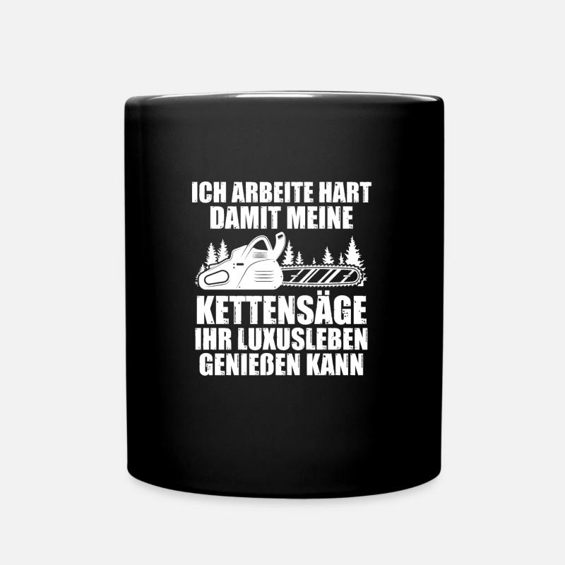 Baumpfleger Forstwirt Holzfäller Geschenk - Tasse einfarbig - Schwarz