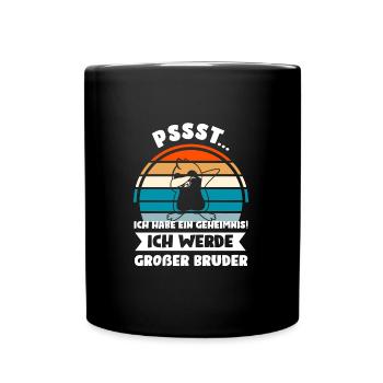 Großer Bruder Pinguin Grosser Bruder Geschenk - Tasse einfarbig - Schwarz - Vorne