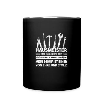 Hausmeister Beruf Haustechniker Geschenk - Tasse einfarbig - Schwarz - Vorne