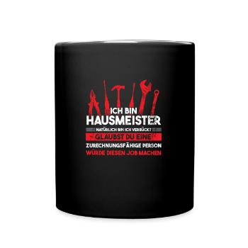 Hausmeister Beruf Hauswart Geschenk - Tasse einfarbig - Schwarz - Vorne