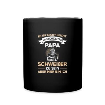 Schweißer Papa Metallarbeiter Geschenk - Tasse einfarbig - Schwarz - Vorne