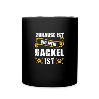 Dackel Hund Dackel Hund Geschenk - Tasse einfarbig - Schwarz - Vorne