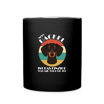 Dackel Hund Dackel Hund Geschenk - Tasse einfarbig - Schwarz - Vorne