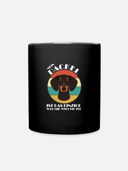 Dackel Hund Dackel Hund Geschenk - Tasse einfarbig - Schwarz
