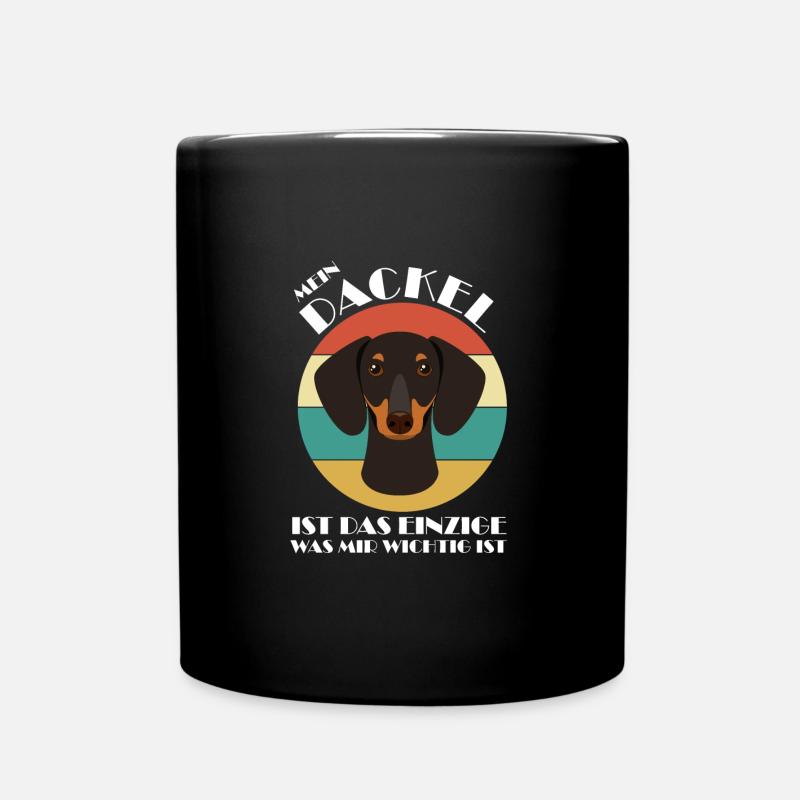 Dackel Hund Dackel Hund Geschenk - Tasse einfarbig - Schwarz