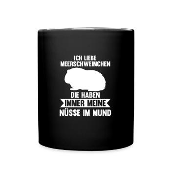 Meerschwein Haustier Meerschweinchen Liebhaber Ges - Tasse einfarbig - Schwarz - Vorne