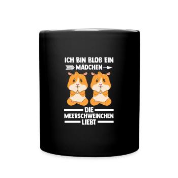 Meerschwein Haustier Haustiere Geschenk - Tasse einfarbig - Schwarz - Vorne