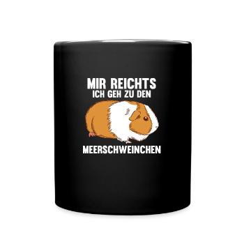 Meerschwein Haustier Haustiere Geschenk - Tasse einfarbig - Schwarz - Vorne
