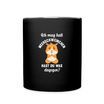 Meerschwein Haustier Haustiere Geschenk - Tasse einfarbig - Schwarz - Vorne
