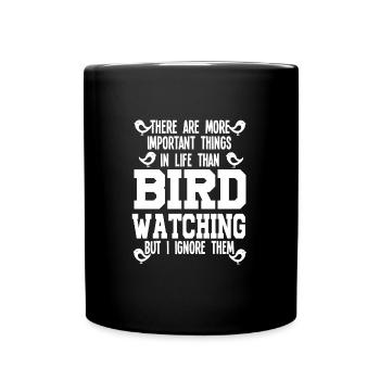 Vogelbeobachtung Vögel Vogelgeschenk - Tasse einfarbig - Schwarz - Vorne