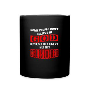Vorname Christopher Name Christopher Geschenk - Tasse einfarbig - Schwarz - Vorne