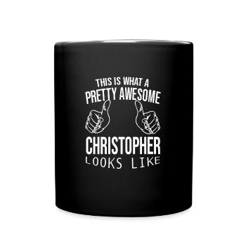 Vorname Christopher Name Christopher Geschenk - Tasse einfarbig - Schwarz - Vorne